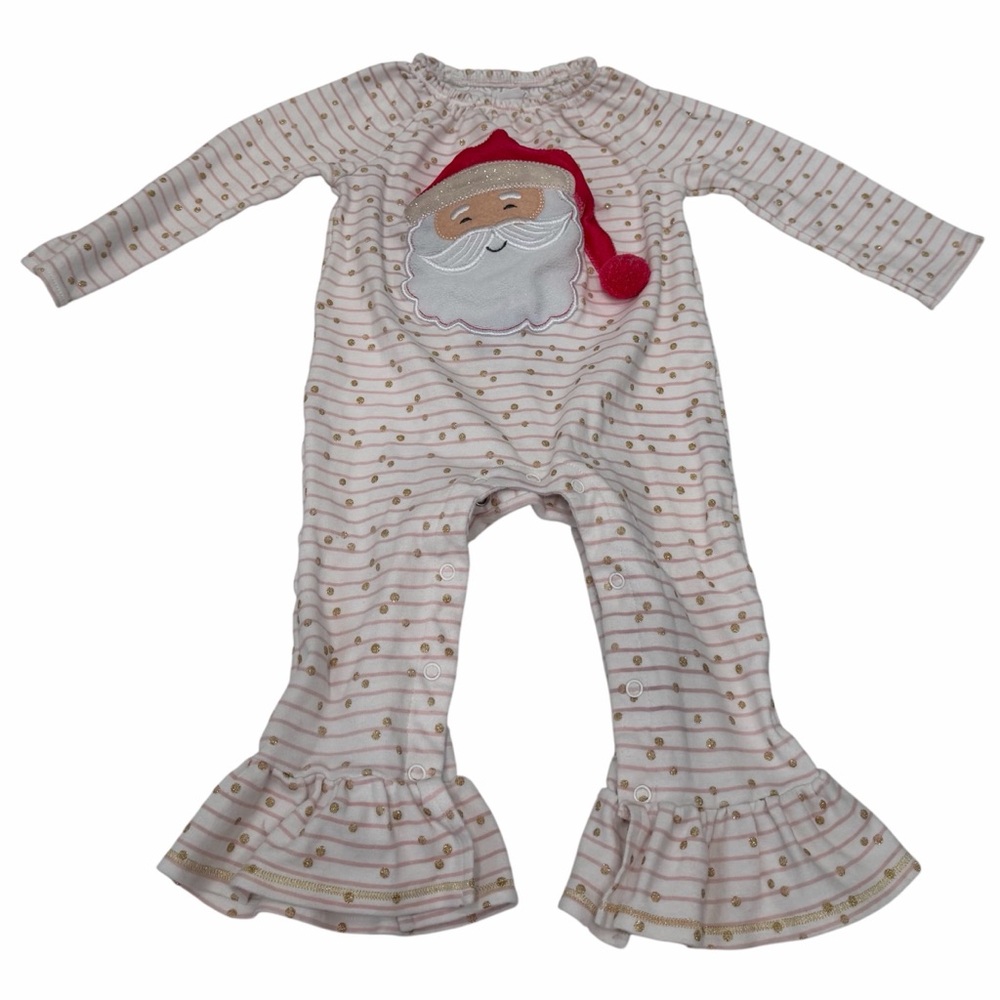 Mud Pie Baby One Piece Christmas Santa Size‎ 12-18 Month